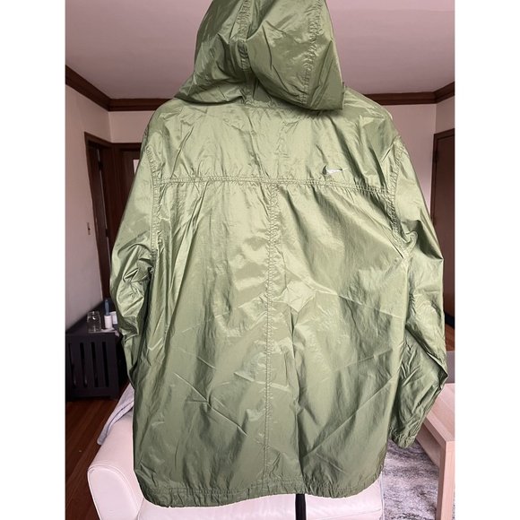 VINTAGE NIKE PULLOVER RAINCOAT WINDBREAKER OLIVE GREEN JACKET SIZE LARGE 1990S - Picture 2 of 6